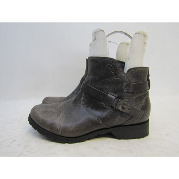 TEVA Womens Size 7 M Brown Leather Zip High Ankle Fashion Boots - Picture 1 of 11